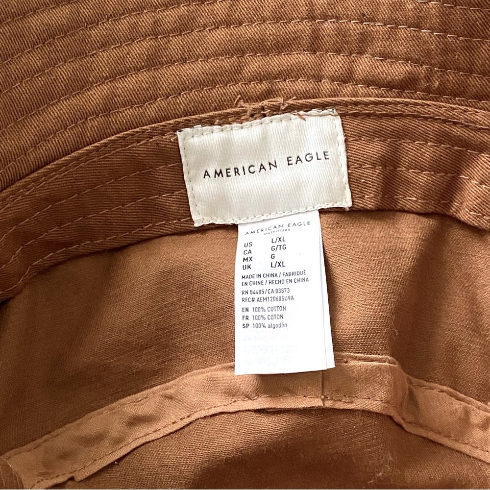 New American Eagle Outfitters Bucket Hat L brown Tan canvas L/XL unisex - Picture 6 of 8